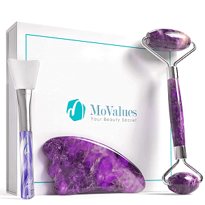 face roller review amethsyt roller and gua sha set by MoValues